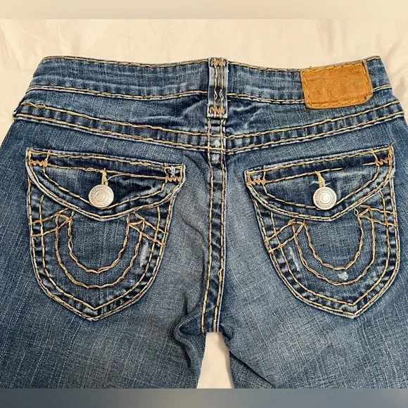 Vintage Y2K True Religion Joey Super T Low Rise Flare Women’s Jeans Size 27 - Picture 2 of 14